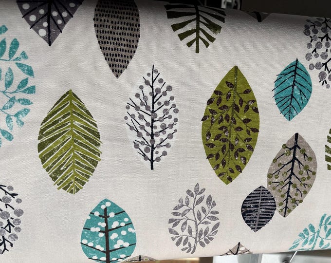 Leaves - Cream background - Japanese Cotton - fabric by the 1/4mtr