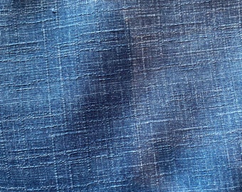Sevenberry 100% dark blue textured cotton, Shantung style 115cm wide.