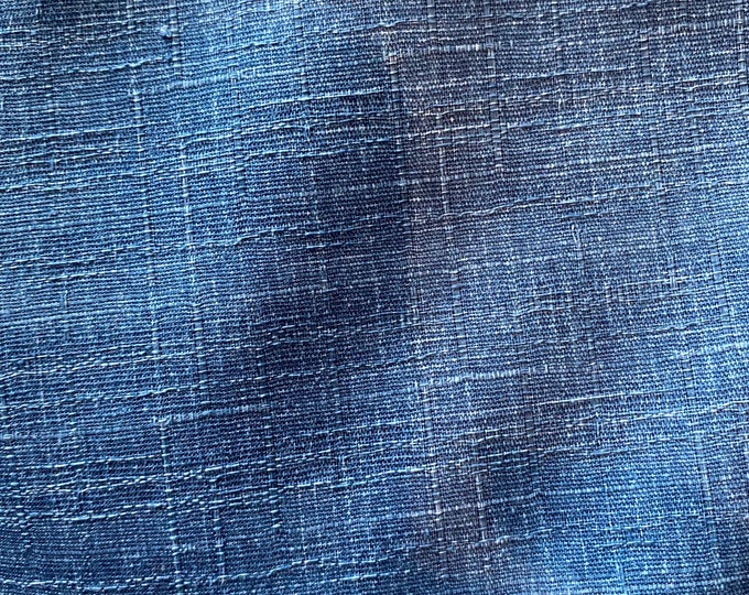 Sevenberry 100% dark blue textured cotton, Shantung style 115cm wide.