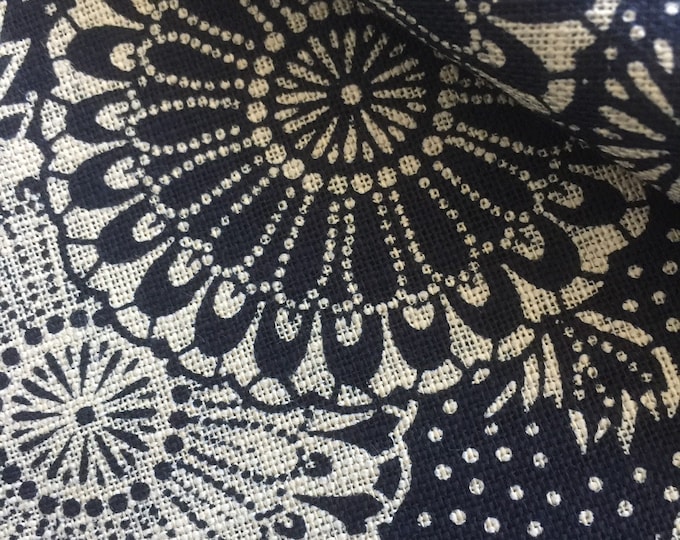 Dahlias Navy - fabric by the 1/4mtr