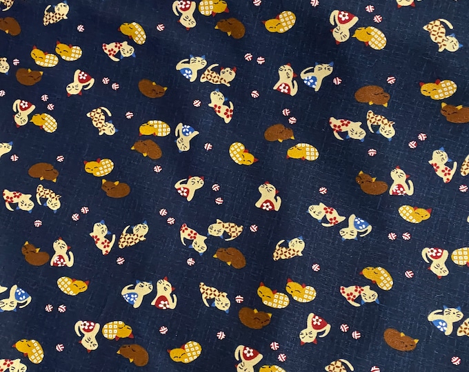 Sleepy Cats - Japanese Cotton - fabric by the 1/4mtr