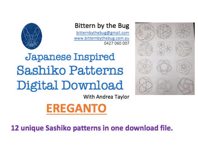 Sashiko - 12 unique Japanese styled patterns - available for download - Ereganto