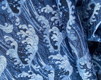 Wagara - Waves of Japan - fabric by the 1/4mtr