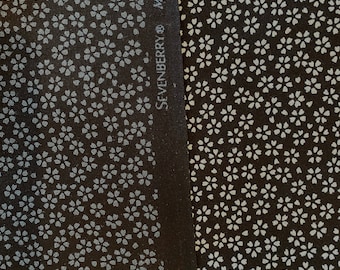 Cherry Blossom - Reversible - mushroom Grey & Icy White  - Japanese Cotton - fabric by the 1/4mtr