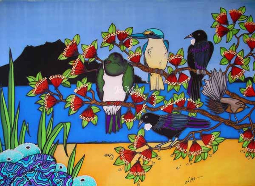 NZ Native Birds Beautiful Art Print by New Zealand Artist Jo Etsy