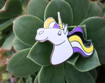 Pride-icorns! Pride Unicorn Enamel Pin - Nonbinary