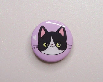 Tuxedo Cat Button - 1.5 inch