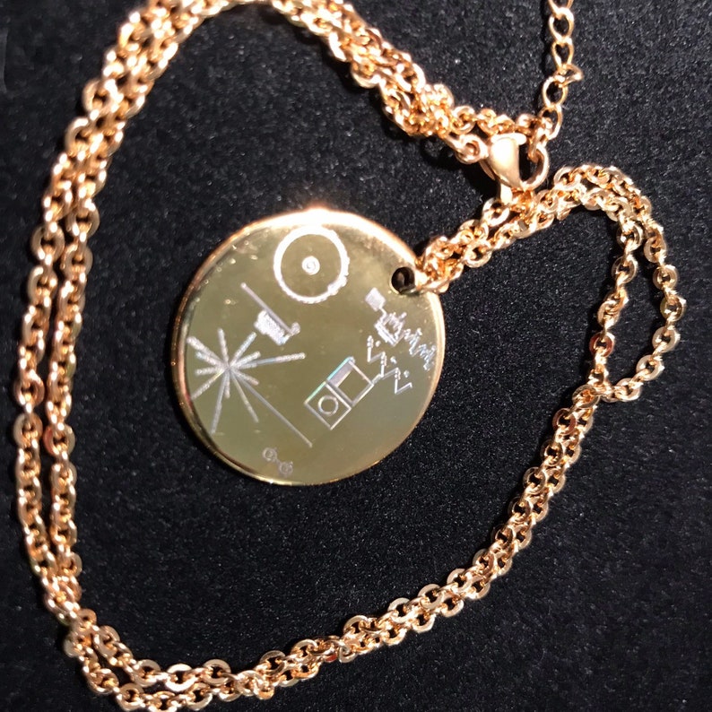 NASA Voyager Gold Record etching on gold plated stainless Etsy