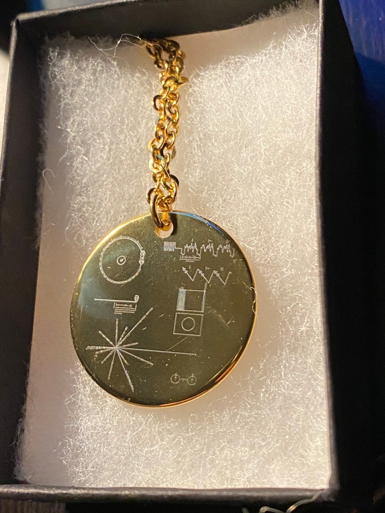 NASA Voyager Gold Record etching on gold plated stainless Etsy