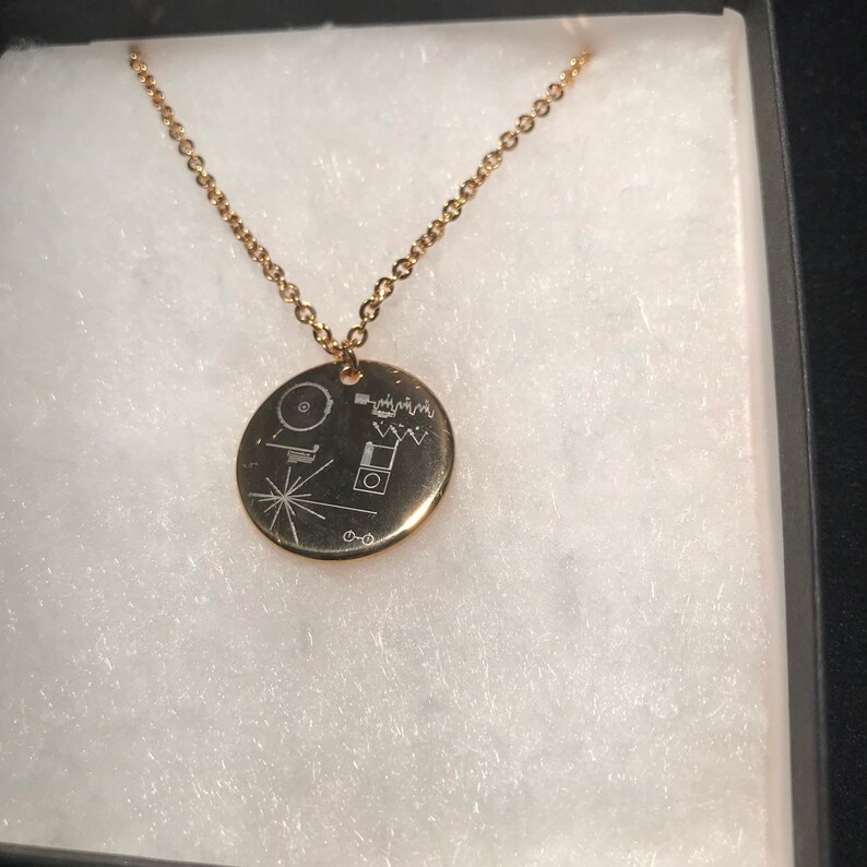 NASA Voyager Gold Record etching on gold plated stainless Etsy