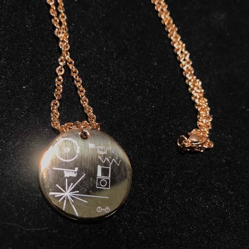 NASA Voyager Gold Record etching on gold plated stainless Etsy