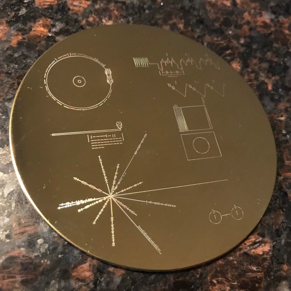 NASA Voyager Golden Record Laser Etched Steel Coaster