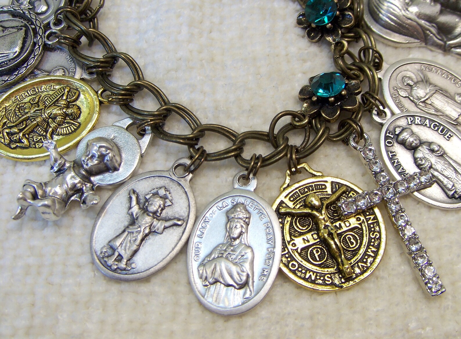 Religious Charm Braceletfullcollection of Crosses and Saint Etsy