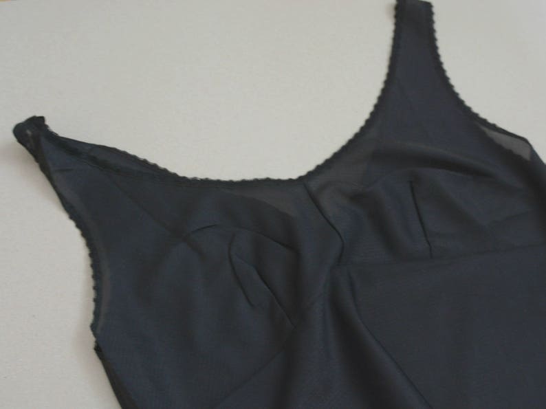 Black lace camisole Valentine gift Soviet lingerie Black Slip dress Lace nighties