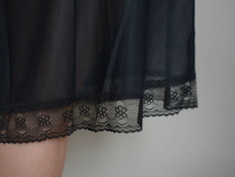Black lace camisole Valentine gift Soviet lingerie Black Slip dress Lace nighties