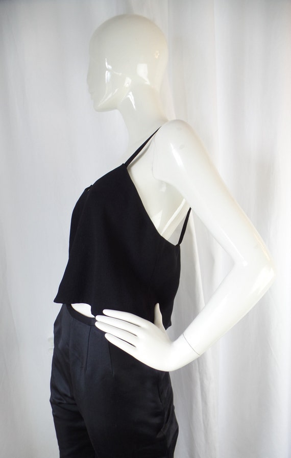 vintage 80s SONIA RYKIEL PARIS black cropped strap