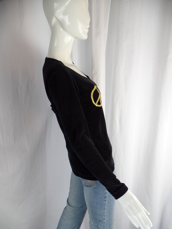 80s CHEAP & CHIC by MOSCHINO peace symbol black v… - image 6