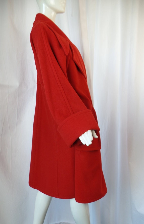 80s RARE vintage KARL LAGERFELD scarlet red woolw… - image 10