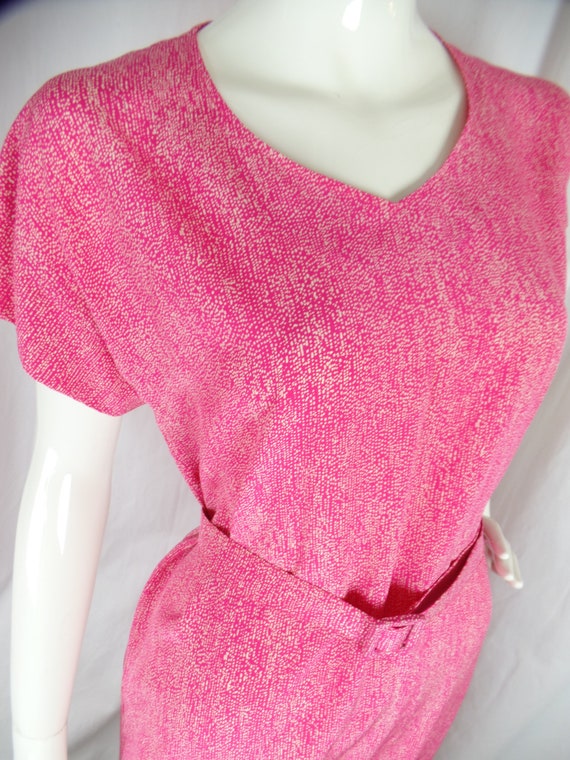 70s vintage JEAN MUIR silk tiny speckled pink sil… - image 7