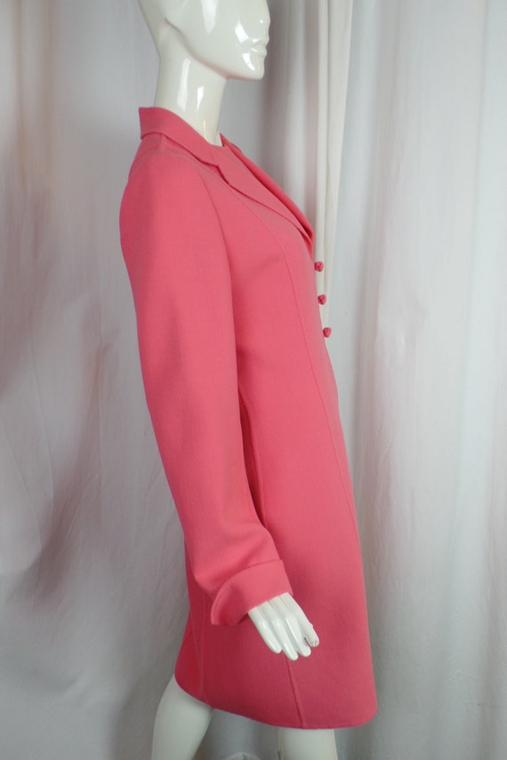 BILL BLASS 1960s vintage 2pc coral wool crepe dre… - image 10