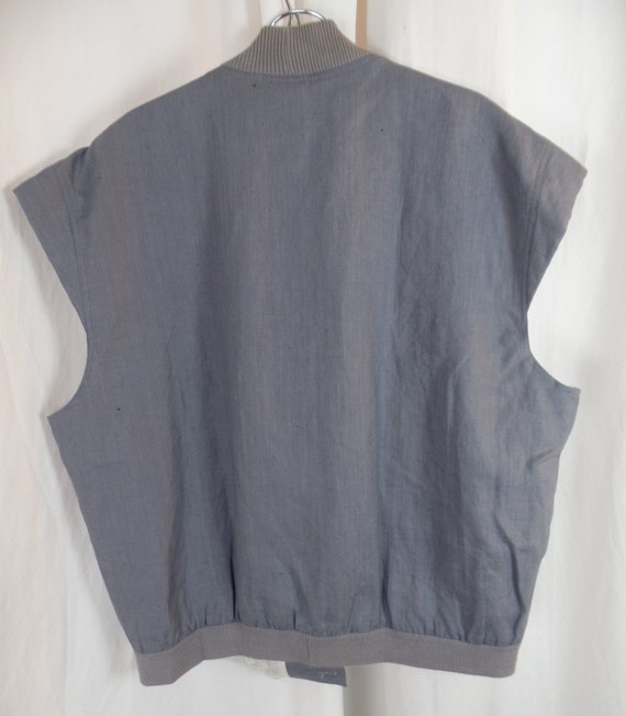 RARE 1970s COURREGES HOMME Paris men's grey linen… - image 8