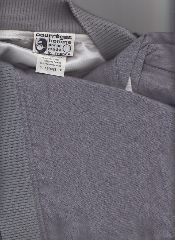 RARE 1970s COURREGES HOMME Paris men's grey linen… - image 10