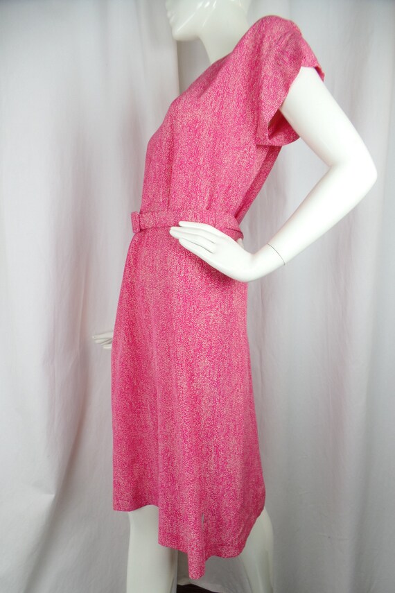 70s vintage JEAN MUIR silk tiny speckled pink sil… - image 3