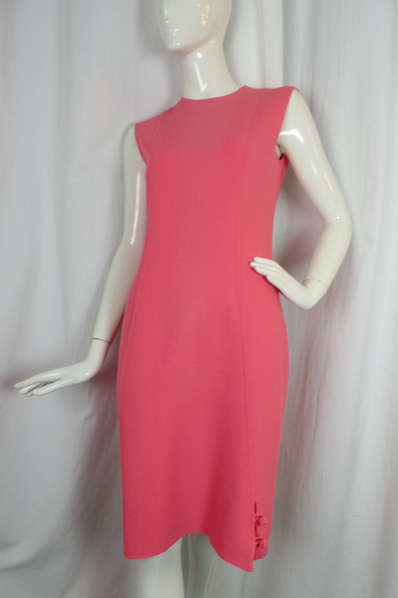 BILL BLASS 1960s vintage 2pc coral wool crepe dre… - image 5