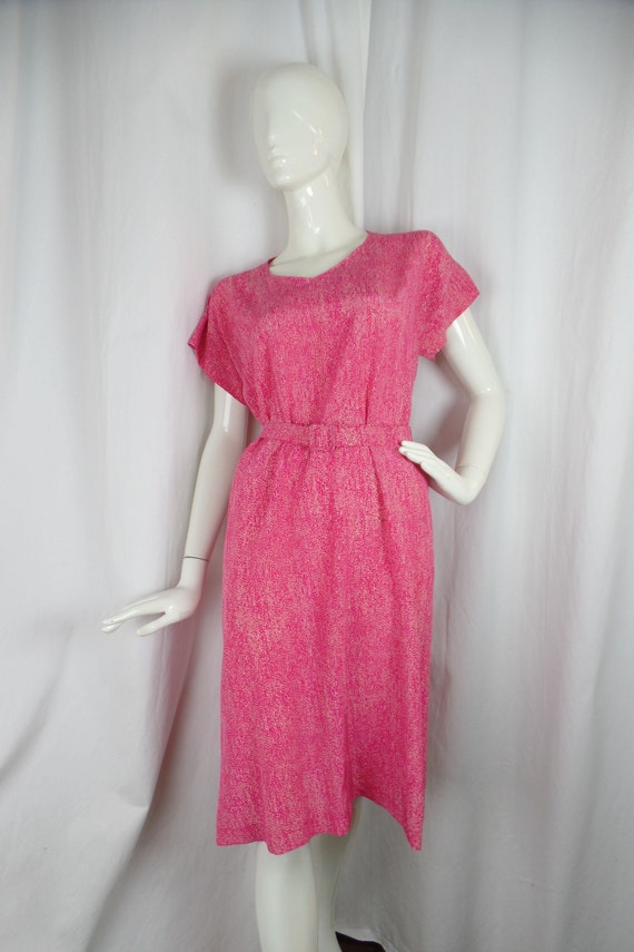 70s vintage JEAN MUIR silk tiny speckled pink sil… - image 1