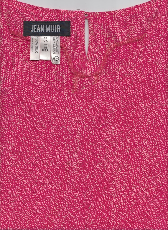 70s vintage JEAN MUIR silk tiny speckled pink sil… - image 8