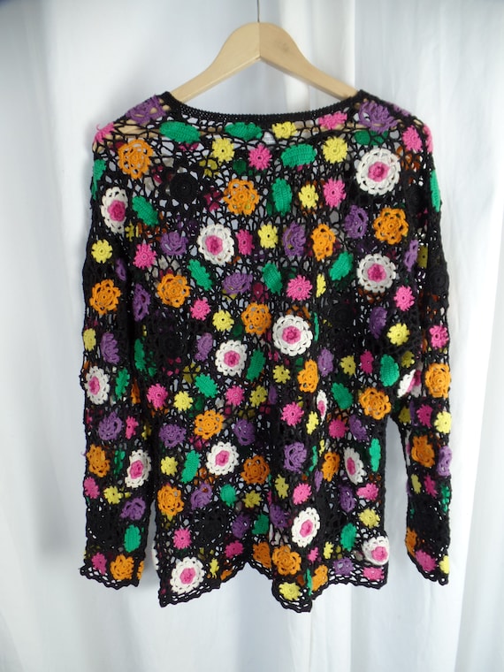 crazy daisy crochet tunic BOHO sweater crazy daisy crochet tunic BOHO sweater