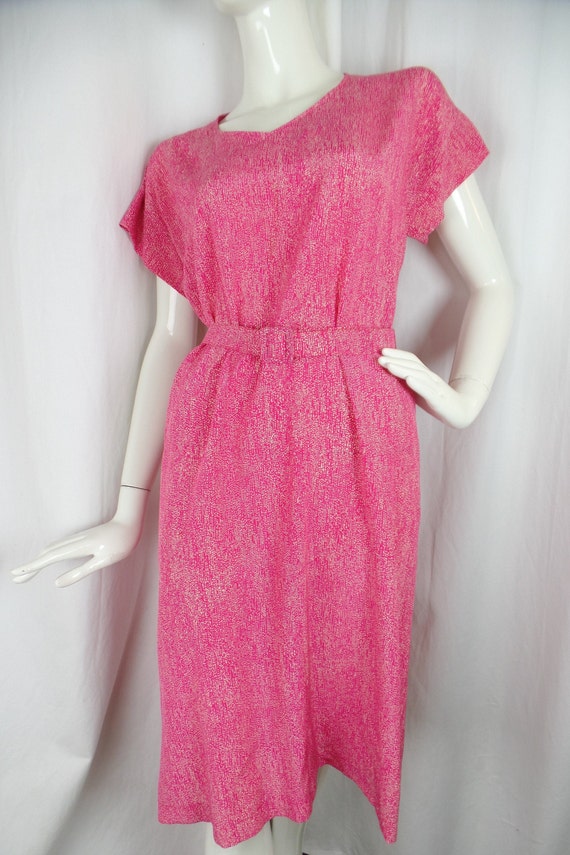 70s vintage JEAN MUIR silk tiny speckled pink sil… - image 2