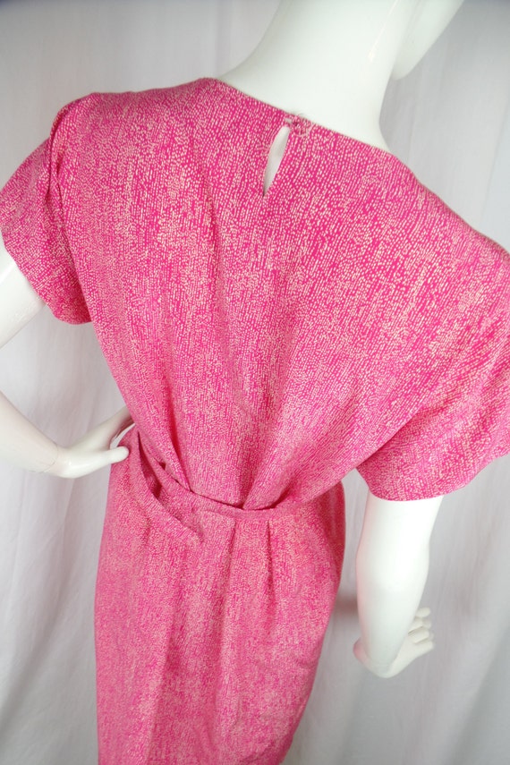70s vintage JEAN MUIR silk tiny speckled pink sil… - image 5