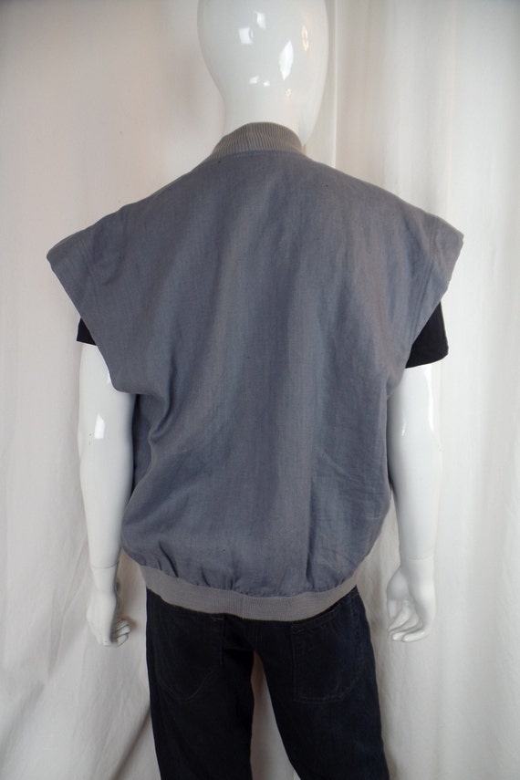 RARE 1970s COURREGES HOMME Paris men's grey linen… - image 6