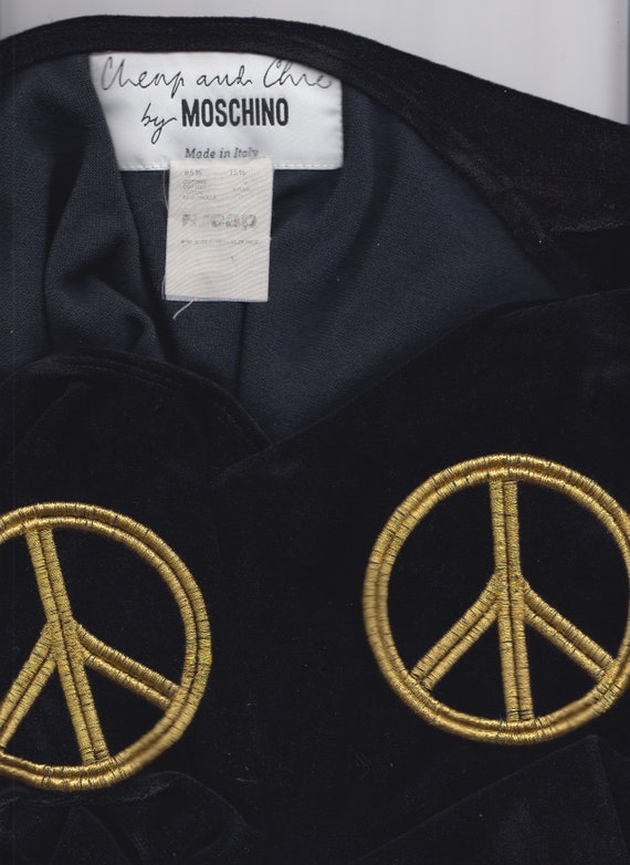 80s CHEAP & CHIC by MOSCHINO peace symbol black v… - image 10