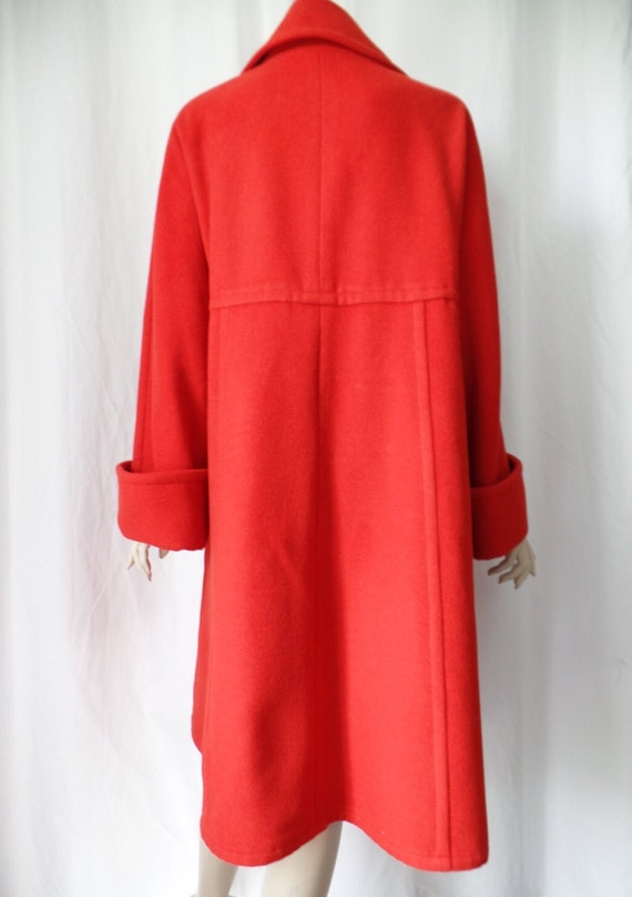 80s RARE vintage KARL LAGERFELD scarlet red woolw… - image 6