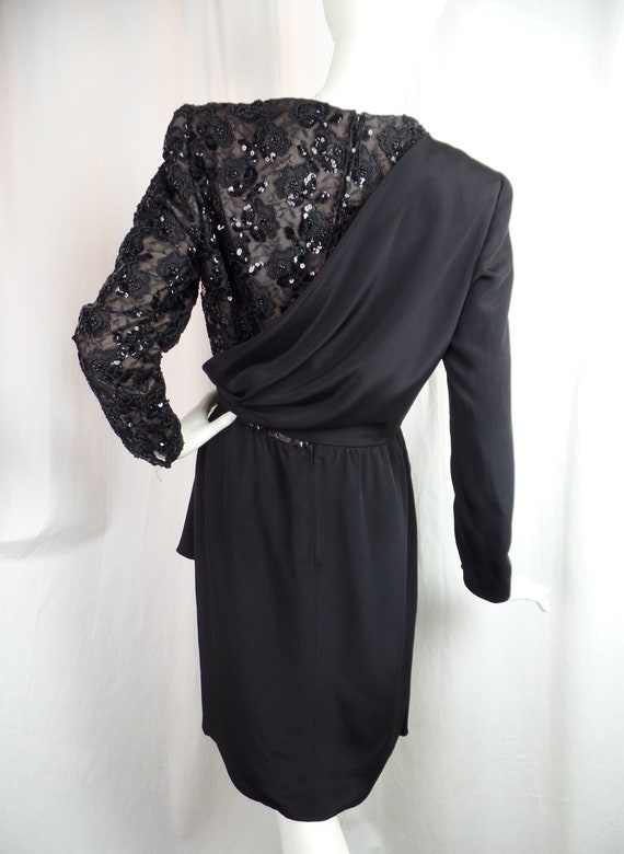 late 80s-90s CAROLINA HERRERA Neiman Marcus silk lace sequin