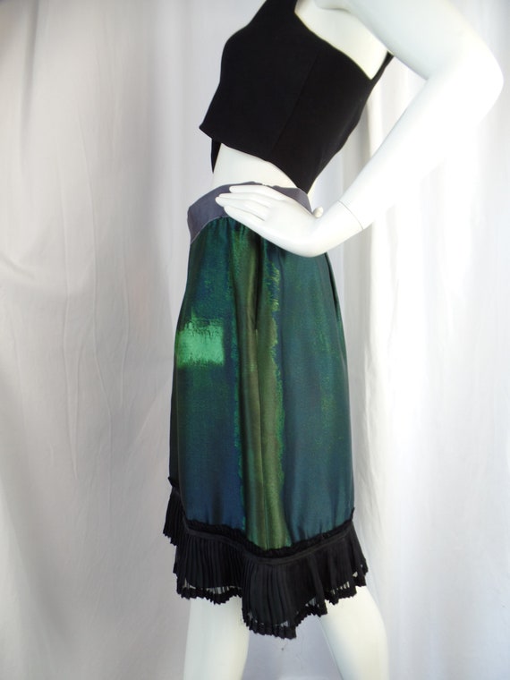 vintage ALBERTA FERRETTI black green ombre silk s… - image 4