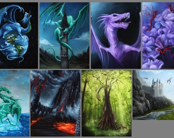 2x4", 3x4" Magnet Dragon Dragons Fantasy Creature Monster Art Print Refrigerator Thin Flat Rectangular Magnet Stocking Stuffers