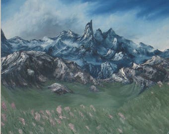 18x24" Original Oil Painting - Rocky Mountains Wall Art
