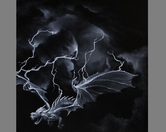 Lightning Dragon Art Etsy Lightning Dragon Art Etsy