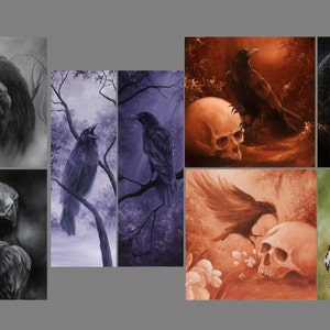 2x4" - 4x4" Magnet Crow Raven Vulture Hawk Bird of Prey Birds Ornithology Owl Art Print Refrigerator Square Magnet Stocking Stuffers
