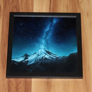 Art PRINT Mount Rainier Milky Way Galaxy Snowy Snowcapped Mountain Landscape Starry Sky Wall Art Choose Size 8x8, 10x10 12x12 PRINTS image 4