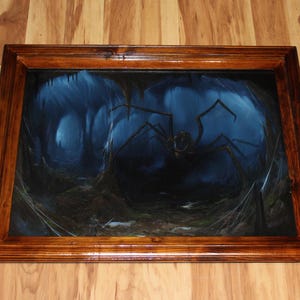 18x24&quot; Original Oil Painting - Cave Spider Knight Spiderweb Fantasy Monster Horror Macabre Dark Fairytale Fantasy - Large Canvas Wall Art