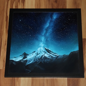 Art PRINT Mount Rainier Milky Way Galaxy Snowy Snowcapped Mountain Landscape Starry Sky Wall Art Choose Size 8x8, 10x10 12x12 PRINTS image 6