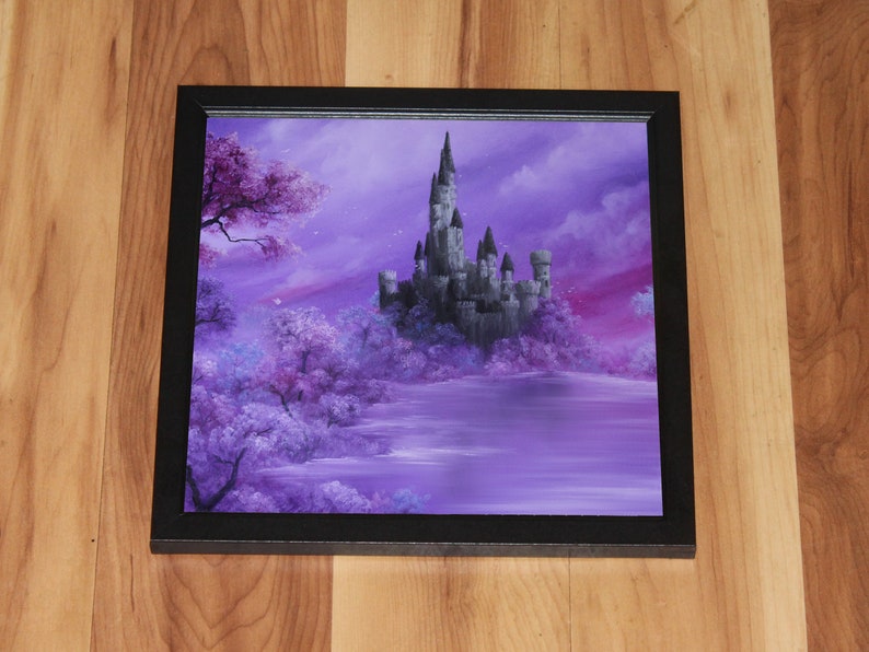 Art PRINT Fantasy Light Purple Pink Castle Pretty Forest Mystic Morning Landscape Wall Art Choose Size 8x8, 10x10 12x12 PRINTS image 4