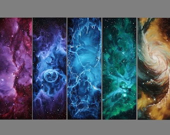 Art PRINT - Nebula Galaxy Outer Space Art - Choose Size 5x15 6x18 PRINTS SET or individual Spacescape Wall Art