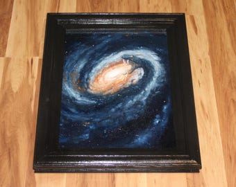 12x16" Original Oil Painting - Snake Galaxy Eater Outer Space Scifi Science Fiction Fantasy Spacescape - Wall Art