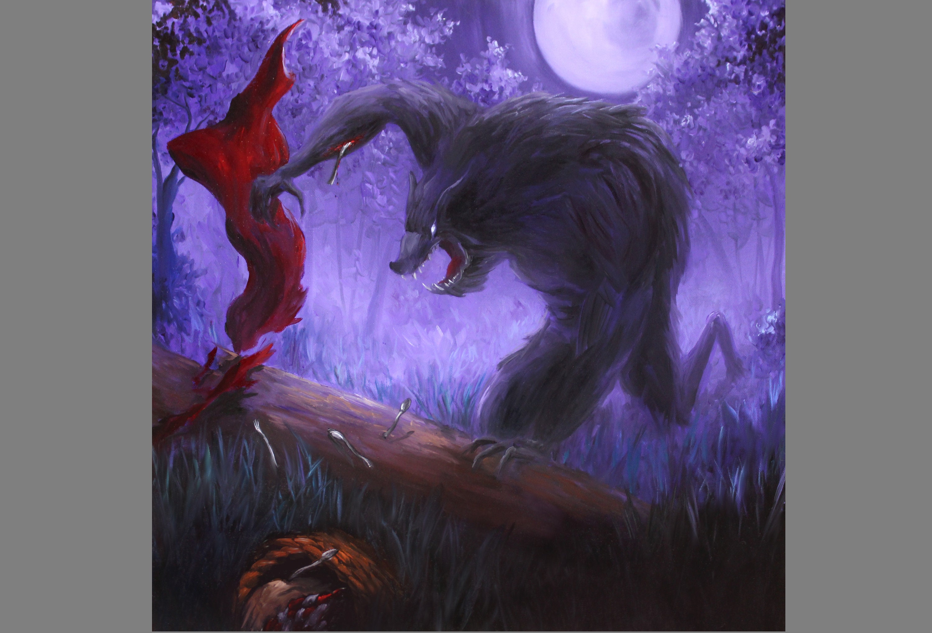 Art Print Werewolf Wolf Little Red Riding Hood Dark Etsy