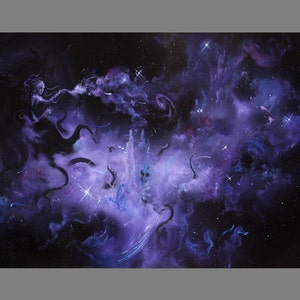 Art PRINT - Wormhole Octopus Woman Lovecraftian Horror Space Nebula Galaxy SciFi Fantasy Wall Art -Choose Size 4x6" 5x7" 8x10" 12x16" PRINTS